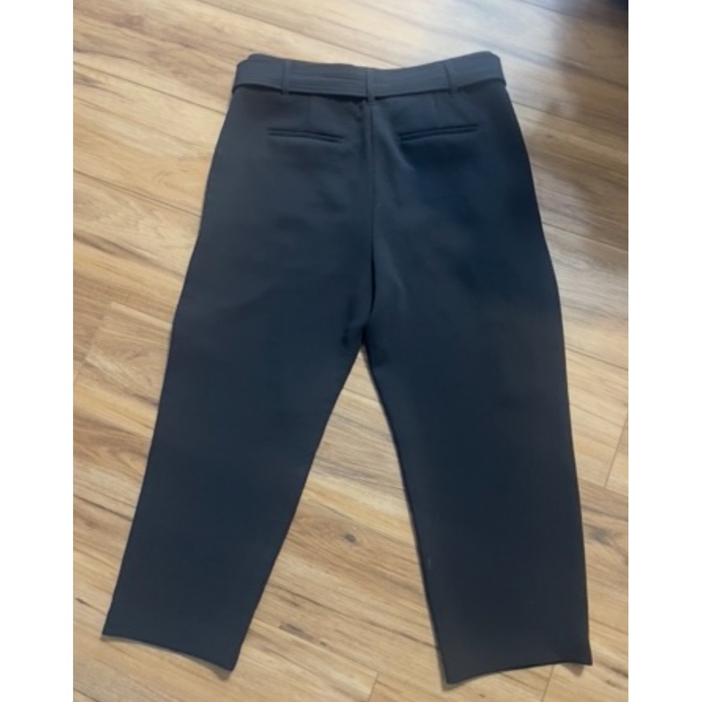 Wilfred Aritzia Tie-Front Pant Black High Waisted Cropped Straight Leg Size 14 - Picture 4 of 4